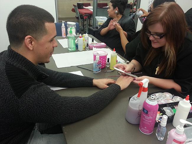 Complimentary manicures were one of the many featured offerings during Central campuss tribute to military heroes.