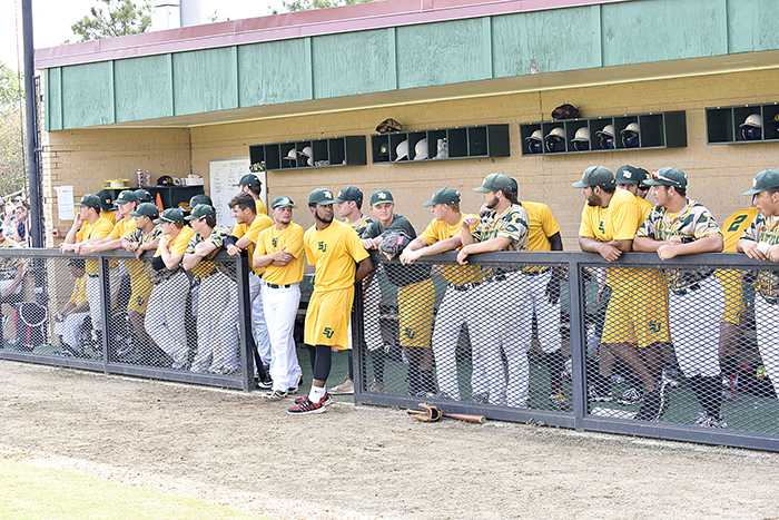 San Jacinto College baseball players are shown during a recent scrimmage at the North Campus John Ray Harrison Field at Andy Pettitte Park.