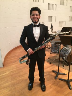 Chris Salas plays bass clarinet in the Wind Ensemble marking his third appearance with the group at the Oct. 20 performance. The ensemble’s next concert takes place Nov. 30.
