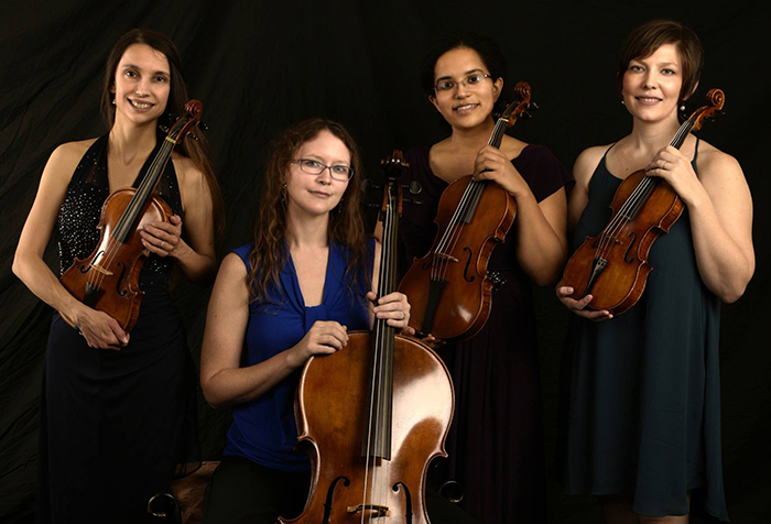 Andrew Schneider will accompany (from left) Nadia Witherspoon, Francis Koiner, Yvonne Smith, and Joanna Becker for a performance featuring the music of eighteenth century European composers.