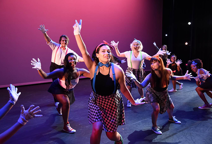 Dancers (from left) Brielle Hudson, Tyler Rooney, Juanita Alanis, Bethany Mills, Anitra Danielle, Isabella Marcuccio, Tiara Blake, and Breyonna Milton perform ‘Zoom Pop Pop’ choreographed by Jamie Williams during a past concert.

