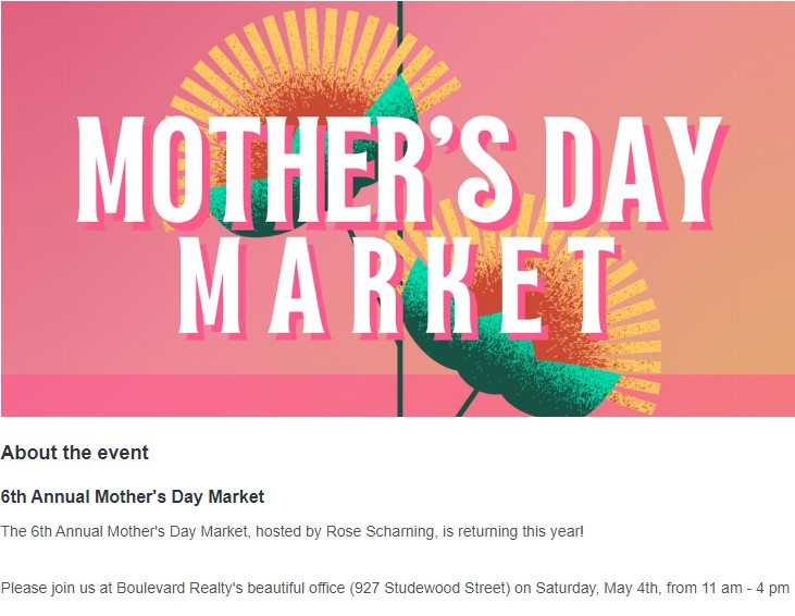 May 4 Boulevard Realty Mothers Day Market