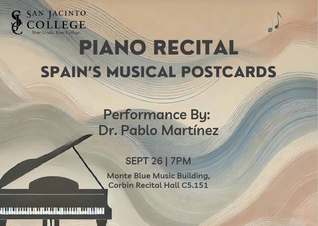 September 26 Spain's Musical Postcards Piano Recital